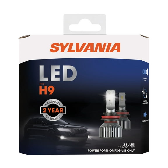 SYLVANIA H9 LED - Fog Lights For Cars and Trucks - Headlight Bulbs for Off Road Powersports - 6000k Cool White LED Light - Long-Lasting Bulbs - No Polarity - DIY Upgrade