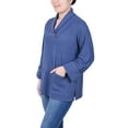 thumbnail image 2 of Petite Long Sleeve Shawl Collar Top With Pockets, 2 of 3