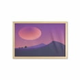 thumbnail image 1 of Desert Wall Art with Frame, Drought Nighttime Landscape with a Camel Caravan Passing, Printed Fabric Poster for Bathroom Living Room, 35" x 23", Quartz Coral, by Ambesonne, 1 of 2