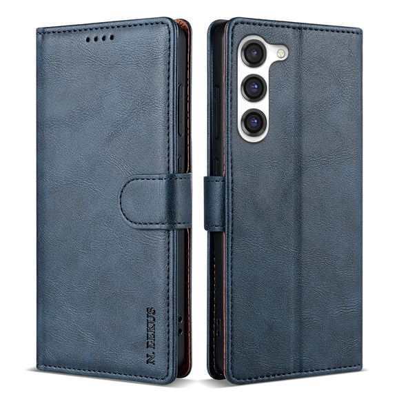 Allytechgroup Compatible with Samsung Galaxy A35 Wallet Case, PU Leather Flip Case with Card Holders RFID Blocking Shockproof Protective Phone Cover for Women Men, Blue