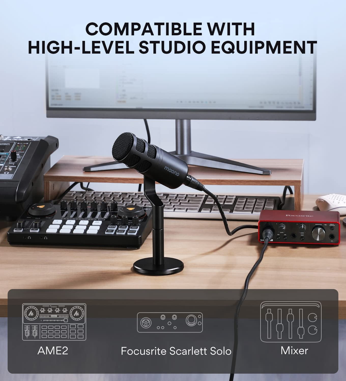 PD100X XLR Podcast Microphone with  Arm Stand - Cardioid Dynamic Mic Kit for Streaming Recording Voice-Over