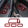 thumbnail image 1 of Real Bright Soft Car Interior Carbon Fiber Sticker Decoration4Pcs Red Carbon Fiber Window Control Cover For VW Golf 7 GTI MK7 2013-2017Auto Car Protection Interior Accessories, 1 of 8