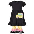 thumbnail image 2 of Unique Baby Girls Back to School Bus Tunic Boutique Outfit (5T/L, Black), 2 of 4
