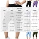 thumbnail image 4 of TaTaai Women's Plus Size Ribbed Yoga Capris High Waisted Elastic Waist Solid 7/8 Length Stretchy Leggings Athletic Casual Lounge Non-See-Through Gift, 4 of 8