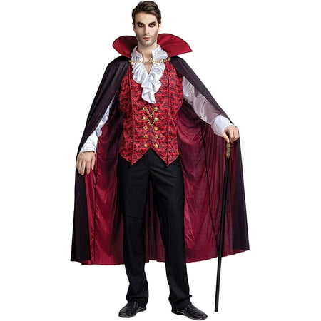 ToyHub Creations Renaissance Medieval Scary Vampire Deluxe Halloween Costume for Men Role-Playing Sins