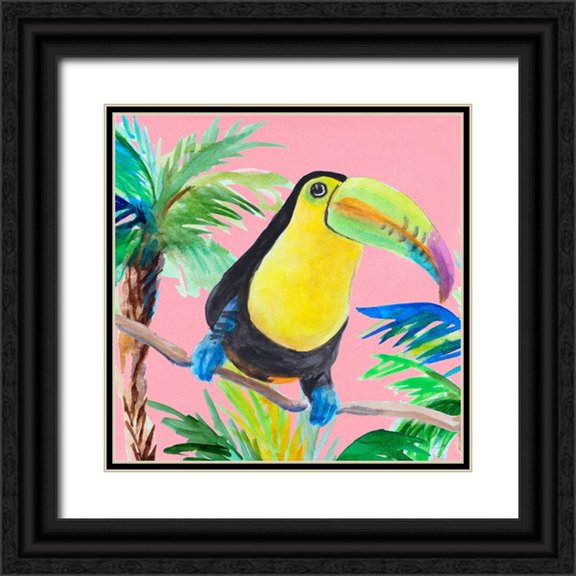 Loreth, Lanie 12x12 Black Ornate Wood Framed with Double Matting Museum Art Print Titled - Tropical Tucan II