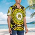thumbnail image 5 of Goofa Yellow Mandala Hawaiian Shirt for Men, Unisex Summer Beach Casual Short Sleeve Button Down Shirts,Aloha Tropical Floral print shirt-Medium, 5 of 9