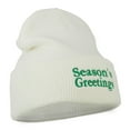 thumbnail image 5 of Season's Greetings Embroidered Long Beanie - White OSFM, 5 of 5