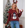 thumbnail image 7 of Cogild Snowman Christmas Sweaters for Womens Cozy Holiday Knitted Pullover for Winter, 7 of 7