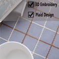 thumbnail image 2 of Heavy Weight Cotton Linen Tablecloth Lace Plaid Round Table Cloth for Kitchen Dining Room Tabletop Decoration, 48" - Round, Light Blue, 2 of 6