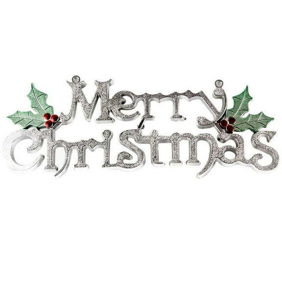 HINTRMENT 1Pack Front Door Christmas Decor Silver Plastic Door Hanger for Hotel Decoration