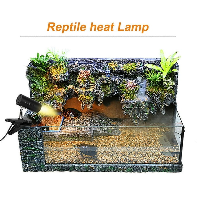 50W Reptile Heat Lamp Tortoise Heat Lamp Basking Lamp Heater Adjustable with Clip for Reptiles Lizard Turtle Aquarium Bulb Included