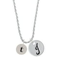 thumbnail image 1 of Delight Jewelry Silvertone Disc 1/2'' Initial - t - Silvertone Script Initial Disc - J - Charm Necklace, 20"+3", 1 of 4