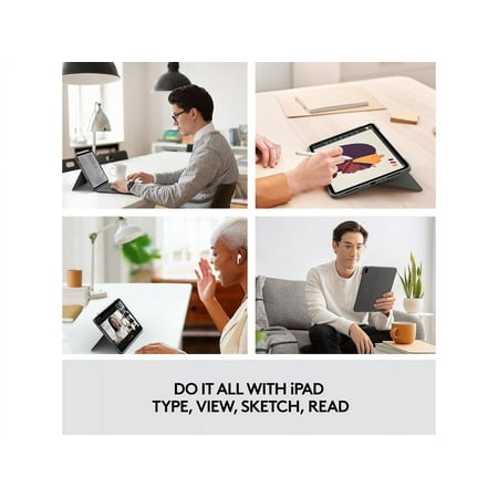 Logitech - Combo Touch Keyboard Folio for Apple iPad Air 10.9" (5th & 4th Gen) with Detachable Backlit Keyboard - Oxford Gray