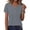 Gray, variant on Staron Summer Tops for Women Casual Button Down Shirt Fold Detail Short Sleeve Printed Blouse Party Vacation Fashion Top, Black 3XL