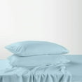 thumbnail image 4 of 4 Piece Twin-XL Size Sheet Set - 100% Cotton 400 Thread Count Sheet Set - Light Blue Solid - Luxurious Bedding, 4 of 5