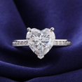 thumbnail image 3 of Bow Jewel 14K White Gold Plated Engagement Wedding Rings for Gifts - 2.06 Ct Heart Cut Diamond Rings - Heart Shape Proposal Rings - Diamond Rings for Women's - Unique Designer Silver Jewelry for Her, 3 of 9