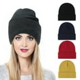 thumbnail image 2 of Grofry Knitted Hat Stretchy Folded Brim Thickened Ear Warm Daily Wear Cap Outdoor Skiing Skating Headwear, 2 of 7