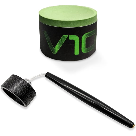 Beer City Billiards Pro Series Pool Cue Chalk Holder - Aluminum Round Cue Chalk Case  WIth TAOM V10 Chalk