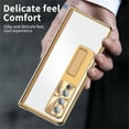 thumbnail image 6 of Nalacover for Samsung Galaxy Z Fold 4 Aluminum Metal Folding Case, S Pen Holder Hinge Protection Screen Film Cover with Hidden Bracket Plating Case for Samsung Galaxy Z Fold 4,Silver + Dark Gold, 6 of 7