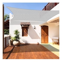 Sun Shade Sail 14x14ft - Outdoor Canopy Cover - Rectangle Heavy Duty Shade Cloth for Patio, Yard, Deck - Light Grey