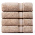 thumbnail image 1 of Juego de toallas de baño LANE LINEN Luxury, 100% algodón, paquete de 4 unidades, color topo, 1 of 7