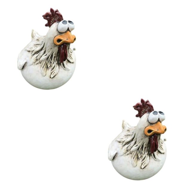 Maytalsory Charming Farm Yard Art Sculptures Sturdy Resin Craft For Garden Decor With Endless Fun Chicken A 2Set