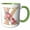 Green/White, variant on 3drose, Pretty Pink Peony Floral Monogram Initial K, 11oz Two-tone Green Mug