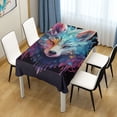 thumbnail image 4 of JSTEL Rainbow Wolf Artwork Table Cloth Rectangle 60 x 90 Inch Tablecloth Anti Wrinkle Table Cover for Dining Kitchen Parties, 4 of 6