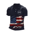 thumbnail image 2 of Men's Distressed American Flag Polo Short Sleeve Button Down Star Striped Patriotic 4th of July Golf T-Shirt 2026 Navy XL, 2 of 4