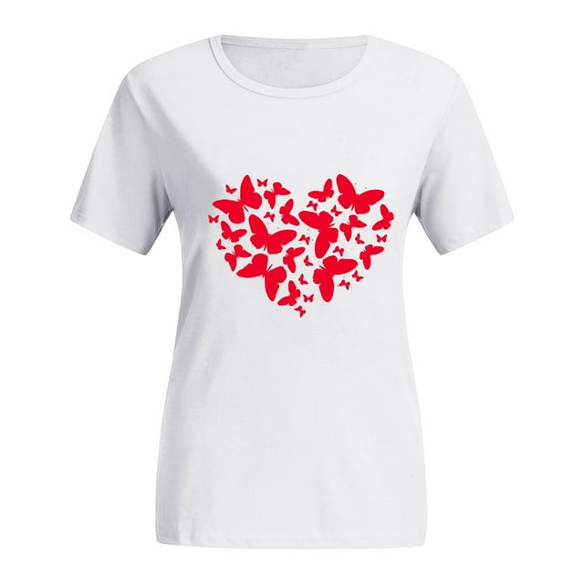 Birdeem T-Shirts Imprimés pour Femmes Grande Taille Col Rond Imprimé Chat Manches Courtes Tee Graphique Hauts