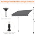 thumbnail image 6 of Manual able Awning, 78x118 Inch Outdoor Sunshade Shelter, No Drill Patio Door Window Cover, Adjustable Angle & Height, Gray, 6 of 6