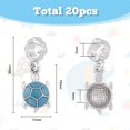 thumbnail image 2 of 20Pcs Zirconia Turtle Charms Blue Sea Turtle Dangle Charms 3D Animal Charms with European Bead Hanger Platinum Alloy Charms for DIY Crafts Jewelry Making Hole: 5mm, 2 of 5