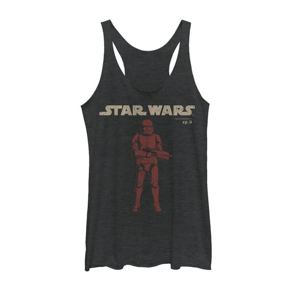 Women's Star Wars: The Rise of Skywalker Retro Sith Trooper Racerback Tank Top Black Heather X Small
