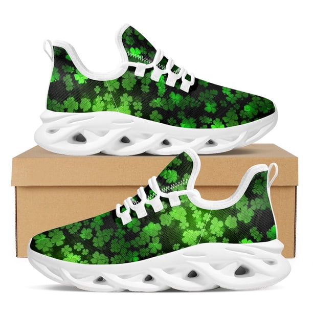 Zapatos de plataforma con diseño de trébol del Día de San Patricio, cómodos, transpirables, vulcanizados, zapatillas casuales de moda para mujer