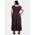 thumbnail image 3 of Terra & Sky Women's Plus Crinkle Off Shoulder Maxi Dress, Sizes 0X-5X, 3 of 4