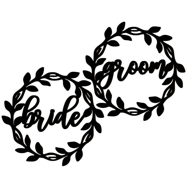 Miangastore 1 Set Bride Groom Wooden Chair Sign Wedding Reception Chair Sign for Bride Groom