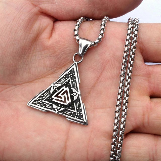 New Domineering Viking Jewelry Triangle Symbol Stainless Steel Pendant Necklace Pendant Yashanwen Necklace Men s Item