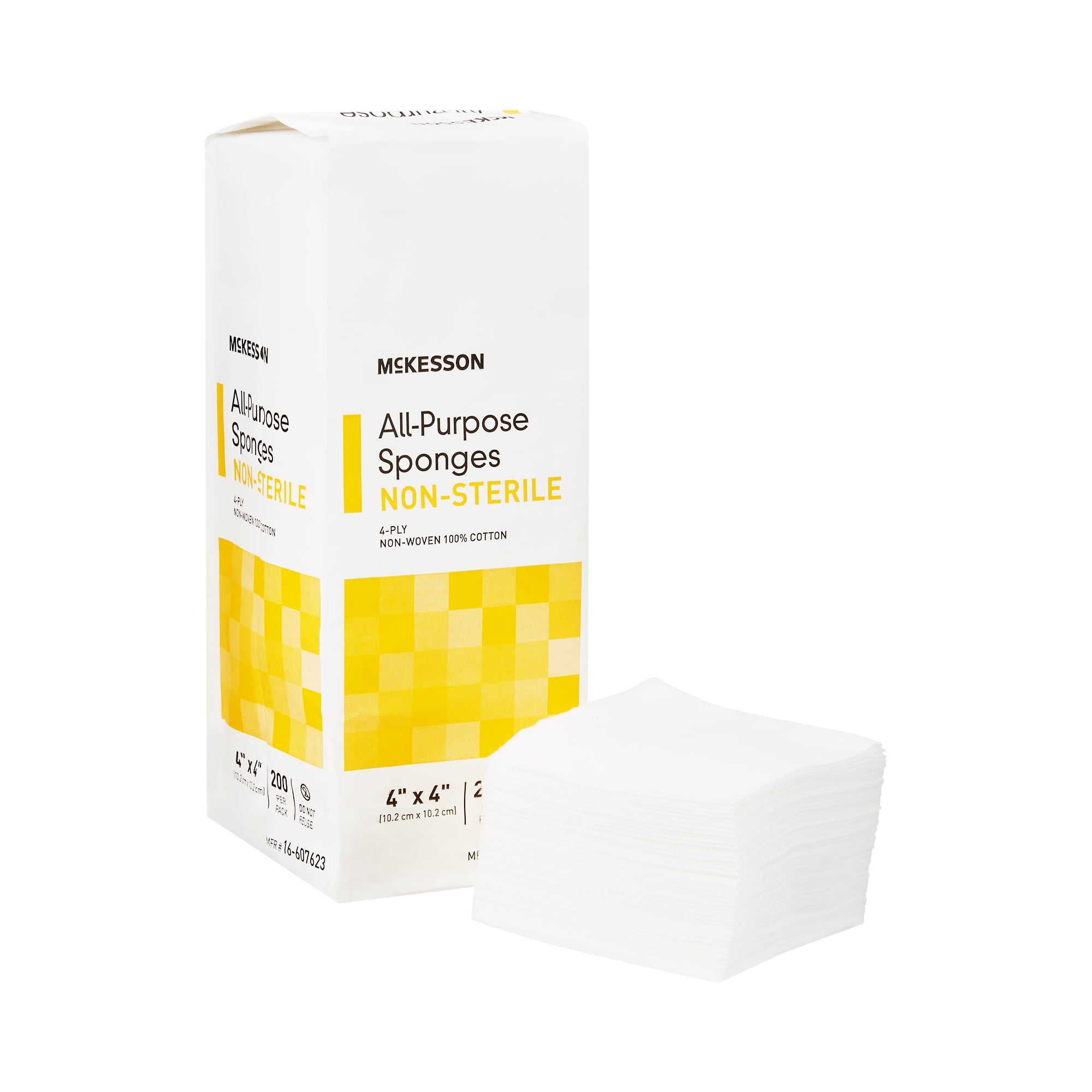 McKesson AllPurpose Gauze Sponges, 4Ply Cotton Wound Pads, 4 in x 4