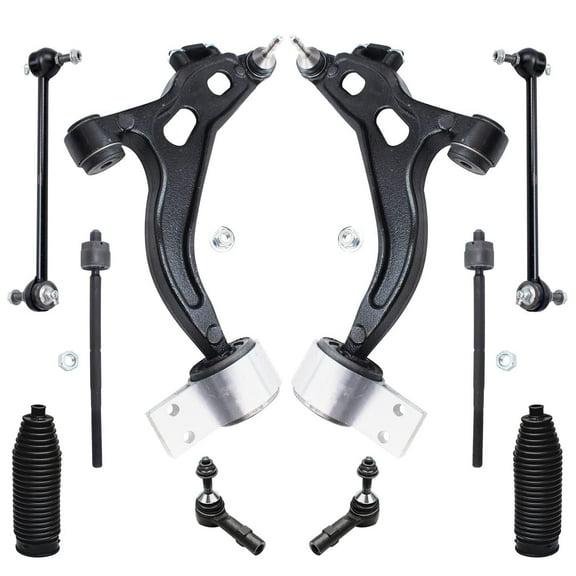 Detroit Axle - AWD Front End 10pc Suspension Kit for 2005 2006 2007 Ford Freestyle Hundred Mercury Montego, 2 Lower Control Arms w/Ball Joints 2 Sway Bars 4 Tie Rods 2 Boots Replacement