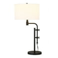 thumbnail image 2 of Evelyn&Zoe Polly Height-Adjustable Table Lamp with Fabric Shade, Blackened Bronze/White, 2 of 7