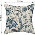 thumbnail image 6 of Navy Blue Chinoiserie Pillow Covers 18x18 Inch 2 Pcs Spring Floral Decor Throw Pillows Boho Vintage Flower Summer Seasonal Outdoor Decoration Pillowcase Linen Cushion Cover for Couch Sofa Bed, 6 of 6