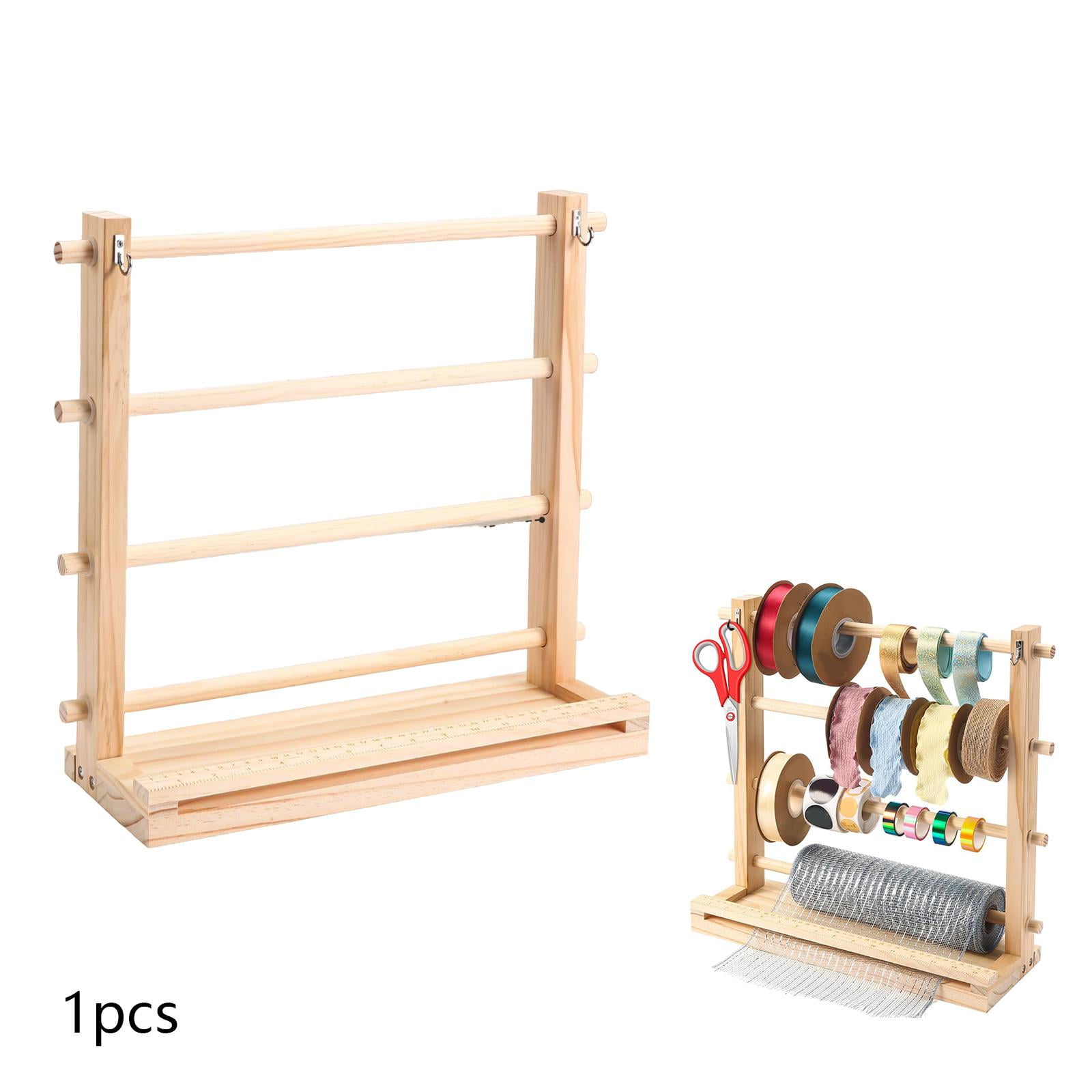 BLESIYA Ribbon Organizer 4 Tiers Ribbon Holder for Threads Sewing Craft Room Florist