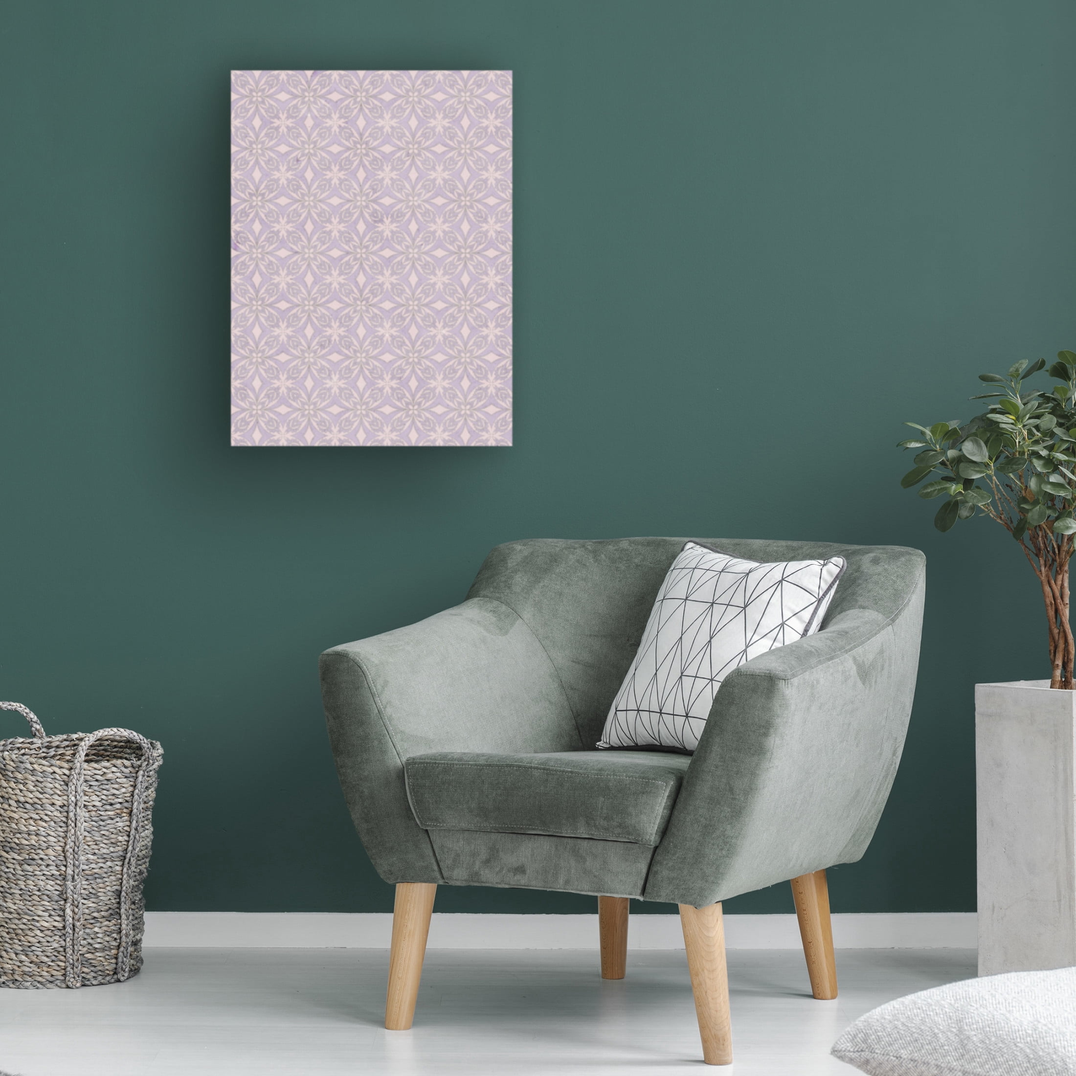 Canvas Wall Art - Treechild 'Geometric Purple Tile Pattern' Wall Art for Living Room, Bedroom, or Office D?cor by Trademark Fine Art - 24 x 32 Inches