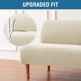 thumbnail image 3 of Armless Futon Cover Stretch Sofa Bed Slipcover Protector Elastic Feature Rich Textured High Spandex Small Checks Jacquard Fabric Futon Cover, Machine Washable, 3 of 7