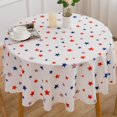thumbnail image 1 of Nappe du 4 Juillet Patriotique Rouge Bleu Étoiles Blanche 60 Pouces Ronde - Nappe en Polyester Réutilisable Résistante à l'Eau pour Fête Pique-Nique Dîner, 1 of 6