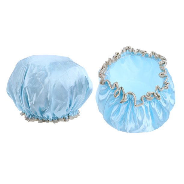 2 gorros de ducha reutilizables para mujer, gorros impermeables para el pelo de baño, azul Colcomx Casquillo de ducha de Resuable