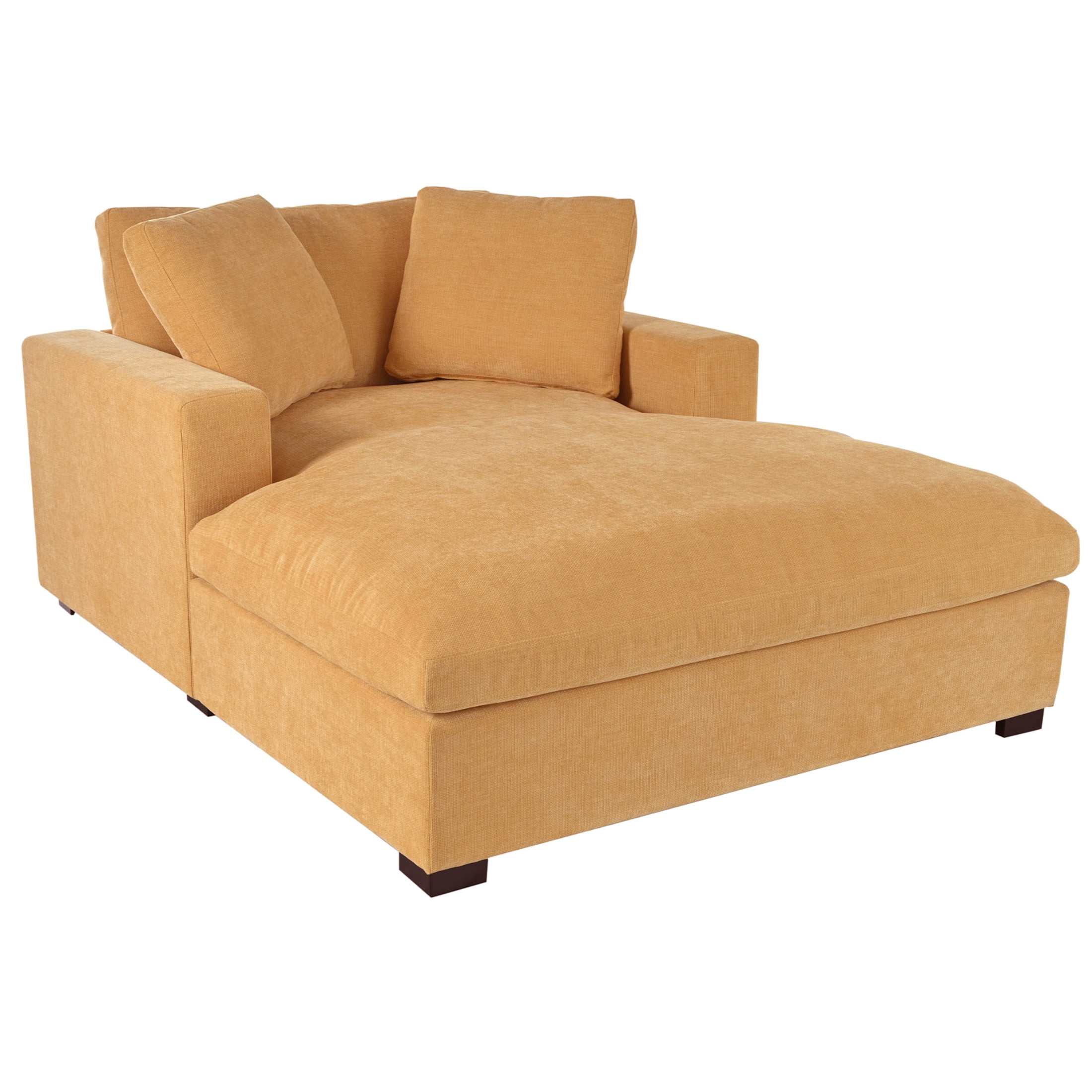 Christopher Knight Home 70.9" Classic Oversized Chaise Lounge Chair, Plush Fabric with Durable Frame, Yellow