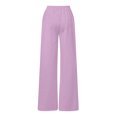 thumbnail image 6 of Girls Bow Sweatpants Wide Leg Straight Cut Baggy Casual Pants with Drawstring Waist for Everyday Wear 2026 Light Purple 160, 6 of 6