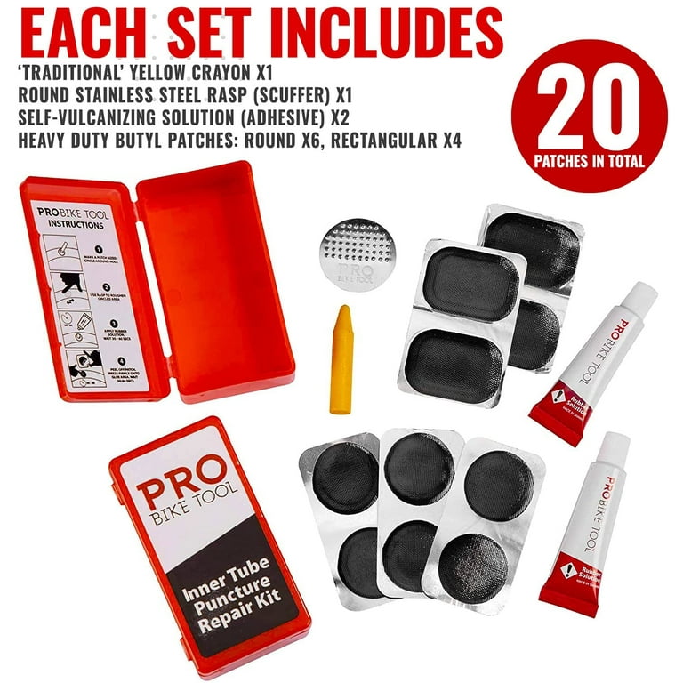 PRO BIKE TOOL Glueless Bike Tire Puncture Repair Patch Kits Set of 2 Walmart
